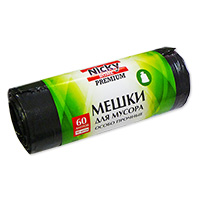 мешки для мусора 60л/10шт/LDPE/28мкм Nicky Home Premium