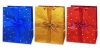 пакет подарочный бумажный С ЛЕНТОЙ 17,8*22,9*9см (gold,red,blue) (M)  Антелла
