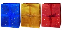 пакет подарочный бумажный С ЛЕНТОЙ 26*32,4*12,7см (gold,red,blue) (L)  Антелла